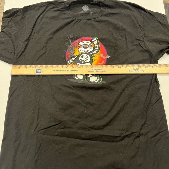 BUC-EES Graphic Tee Shirt Size L Black Halloween Back to back Print Round Neck - Picture 6 of 6